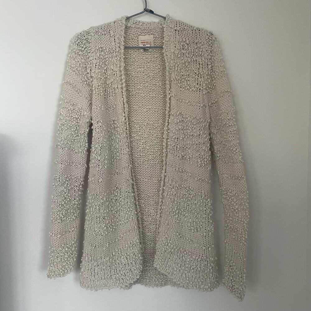 Billabong Designers Closet Womens Small Cozy Cardigan Nobby Cream Sweater